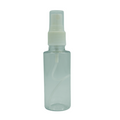 A small, transparent plastic mini spray bottle with a white pump and cap, ideal for travel or small plant misting, against a white background.